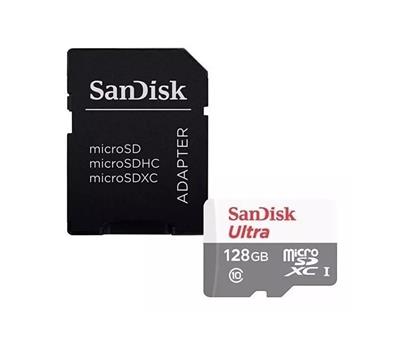 MICRO SD 128GB SANDISK ULTRA CON ADAPTADOR CLASE10 CL10 - SDSQUNR-128G-GN3MA
