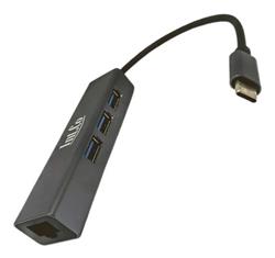 HUB USB TIPO C 3 PUERTOS USB 3.0 + 1 ENTRADA RJ45 (N)