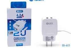 CARGADOR DE PARED IBEK 4.2A IB-403 MICRO USB