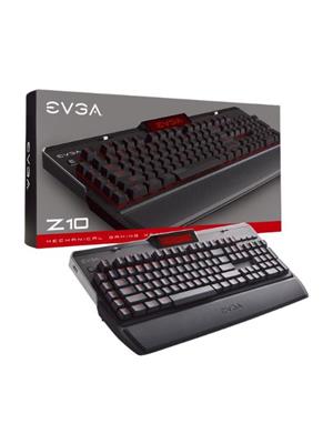 TECLADO MECANICO EVGA Z10, ASERTY, EVGA Z10, RED BACKLIT LED, MECHANICAL BROWN SWITCHES, ONBOARD LCD